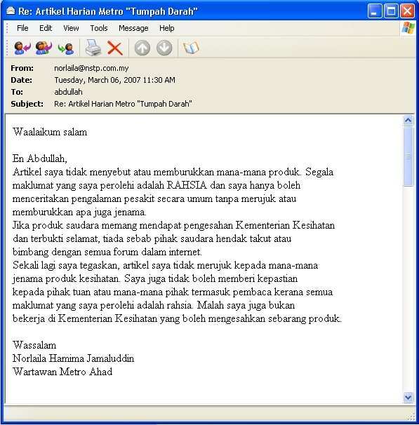 Fitnah Terhadap Produk Salindah 6